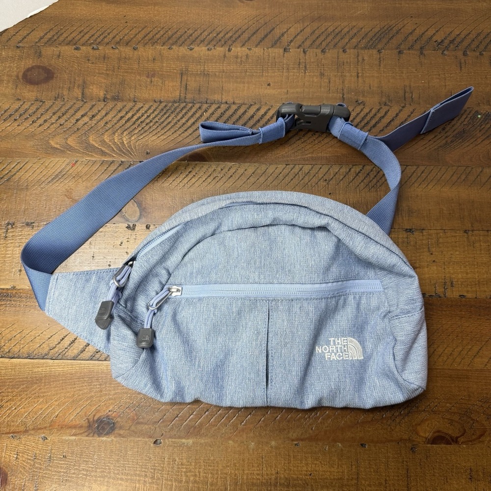 The North Face Waist Fanny Pack Light Blue Adjustable Waist Bag Hiking Jogging